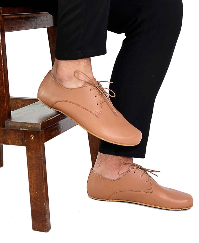 El Yapımı Açık Taba Barefoot Ayakkabı - Doğal Yürüyüş Ayakkabısı