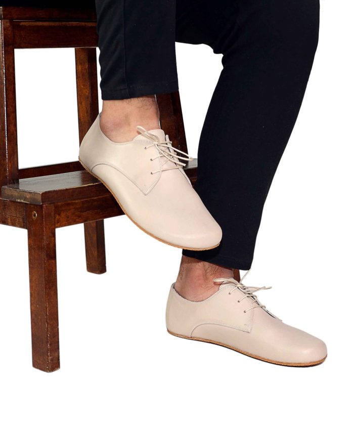 El Yapımı Krem Barefoot Ayakkabı - Doğal Yürüyüş Ayakkabısı