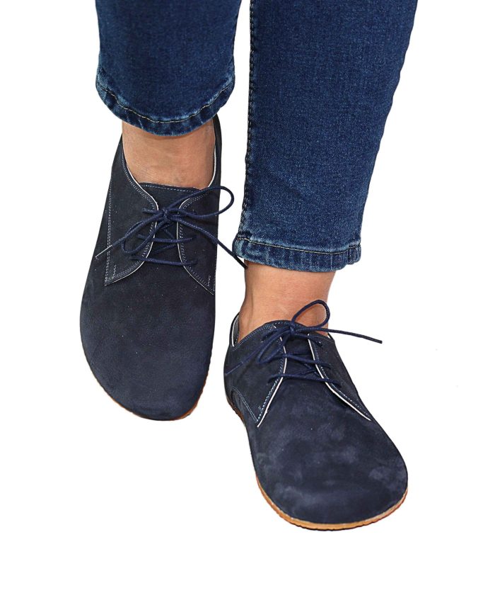 El Yapımı Lacivert Barefoot Ayakkabı - Doğal Yürüyüş Ayakkabısı